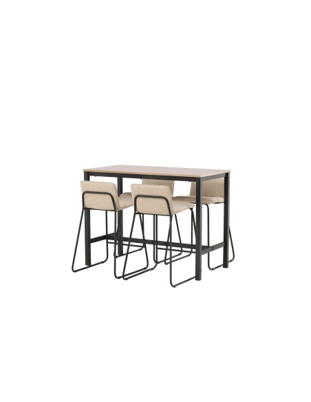 Matgrupp Camden med Bisbee matstolar, 120 × 60 cm