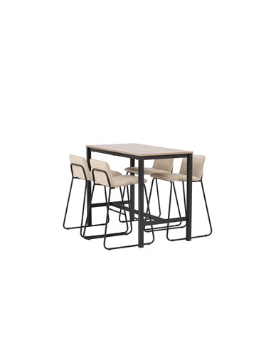 Matgrupp Camden med Bisbee matstolar, 120 × 60 cm