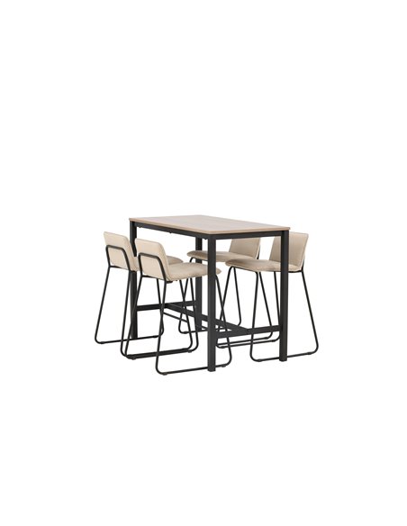 Matgrupp Camden med Bisbee matstolar, 120 × 60 cm