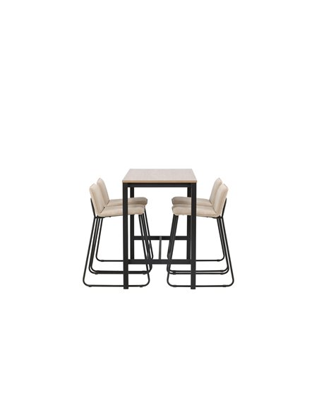 Matgrupp Camden med Bisbee matstolar, 120 × 60 cm