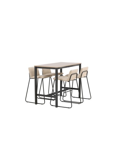 Matgrupp Camden med Bisbee matstolar, 120 × 60 cm