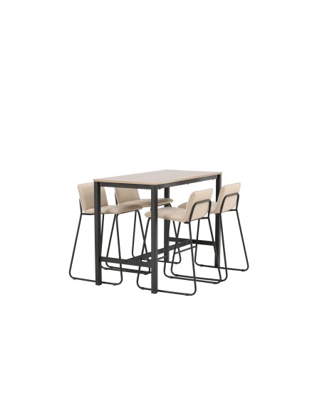 Matgrupp Camden med Bisbee matstolar, 120 × 60 cm