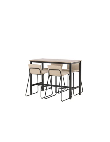 Matgrupp Camden med Bisbee matstolar, 120 × 60 cm