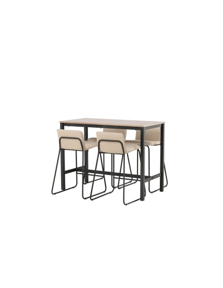 Matgrupp Camden med Bisbee matstolar, 120 × 60 cm
