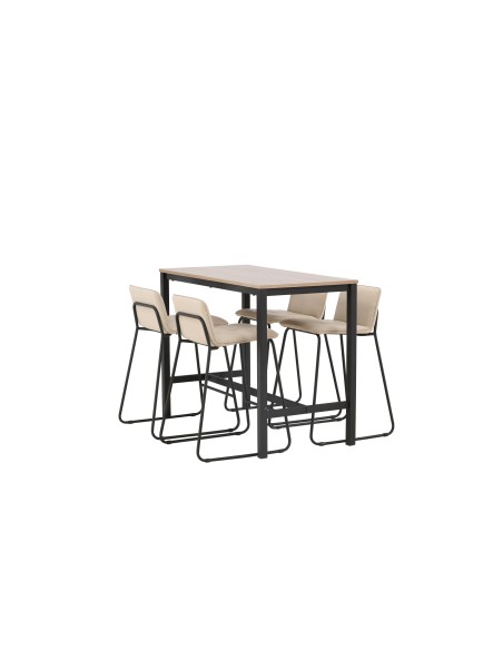 Matgrupp Camden med Bisbee matstolar, 120 × 60 cm