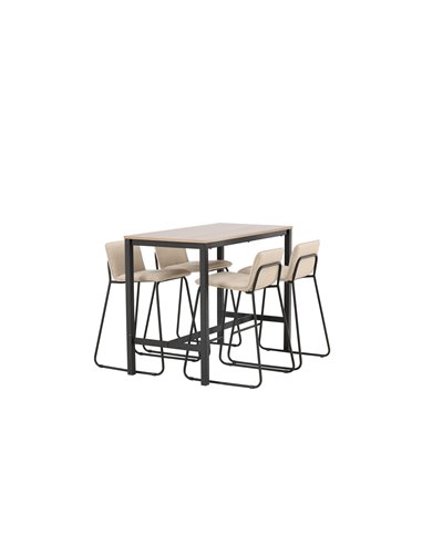 Matgrupp Camden med Bisbee matstolar, 120 × 60 cm