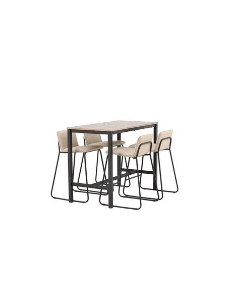 Matgrupp Camden med Bisbee matstolar, 120 × 60 cm