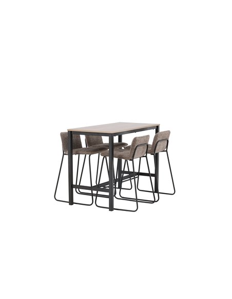Matgrupp Camden med Bisbee matstolar, 120 × 60 cm