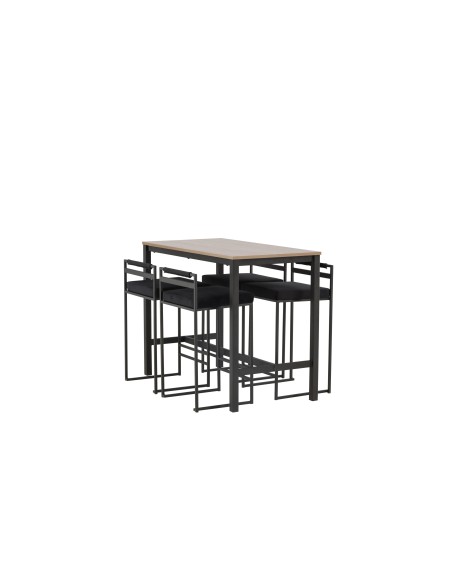 Matgrupp Camden med Opelika matstolar, 120 × 60 cm