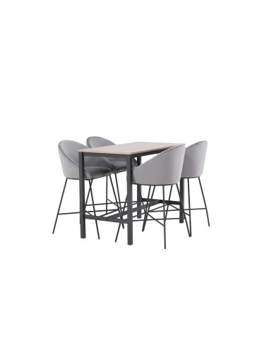 Matgrupp Camden med Velvet matstolar, 120 × 60 cm
