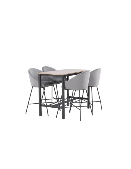 Matgrupp Camden med Velvet matstolar, 120 × 60 cm