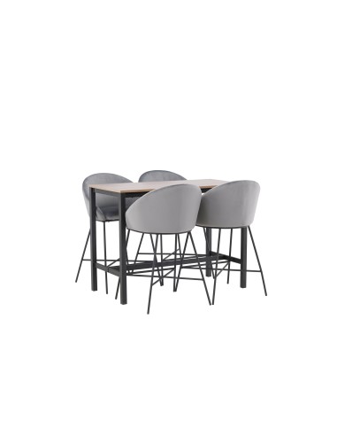 Matgrupp Camden med Velvet matstolar, 120 × 60 cm