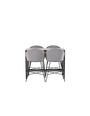 Matgrupp Camden med Velvet matstolar, 120 × 60 cm