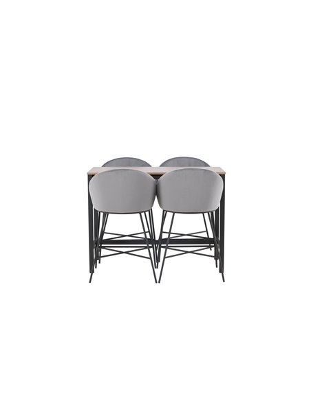 Matgrupp Camden med Velvet matstolar, 120 × 60 cm