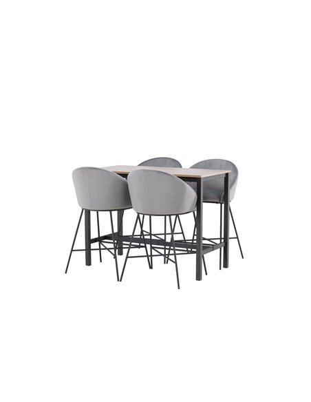 Matgrupp Camden med Velvet matstolar, 120 × 60 cm