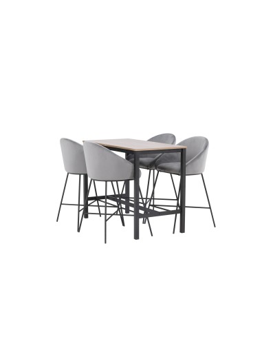 Matgrupp Camden med Velvet matstolar, 120 × 60 cm