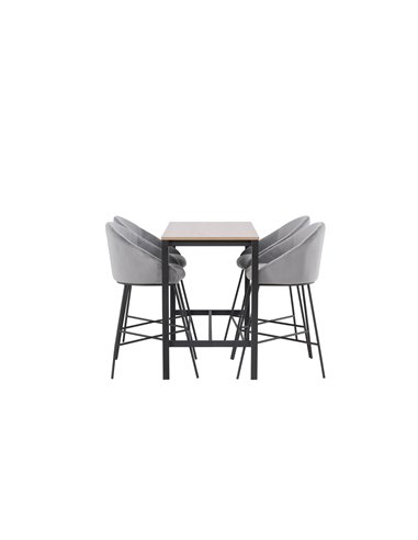 Matgrupp Camden med Velvet matstolar, 120 × 60 cm