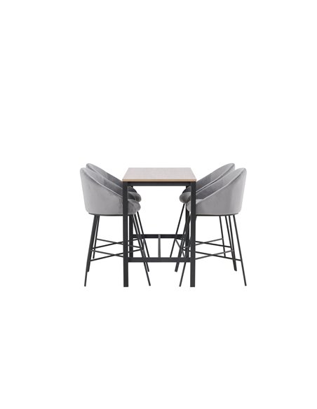 Matgrupp Camden med Velvet matstolar, 120 × 60 cm