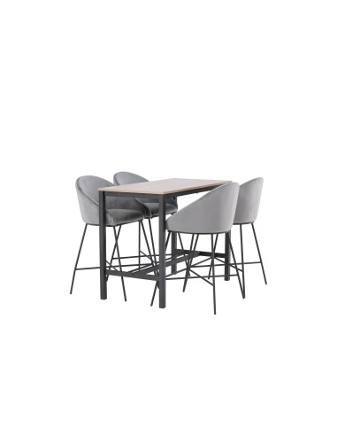 Matgrupp Camden med Velvet matstolar, 120 × 60 cm