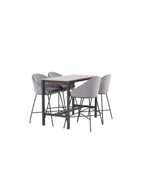Matgrupp Camden med Velvet matstolar, 120 × 60 cm