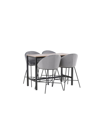 Matgrupp Camden med Velvet matstolar, 120 × 60 cm