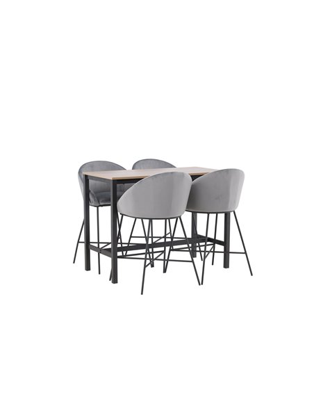 Matgrupp Camden med Velvet matstolar, 120 × 60 cm