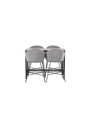 Matgrupp Camden med Velvet matstolar, 120 × 60 cm