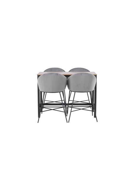 Matgrupp Camden med Velvet matstolar, 120 × 60 cm