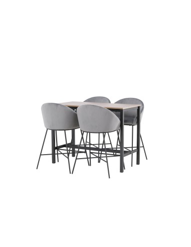 Matgrupp Camden med Velvet matstolar, 120 × 60 cm