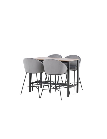 Matgrupp Camden med Velvet matstolar, 120 × 60 cm