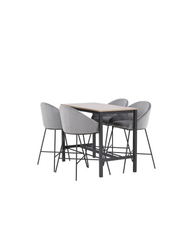 Matgrupp Camden med Velvet matstolar, 120 × 60 cm