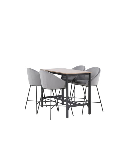 Matgrupp Camden med Velvet matstolar, 120 × 60 cm