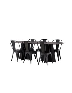 Matgrupp Bootcut med Tempe matstolar, 230 × 115 cm 2