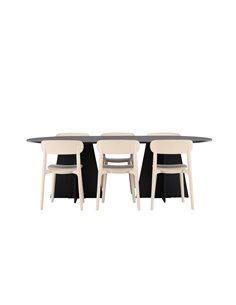 Matgrupp Bootcut med Åstol matstolar, 230 × 115 cm
