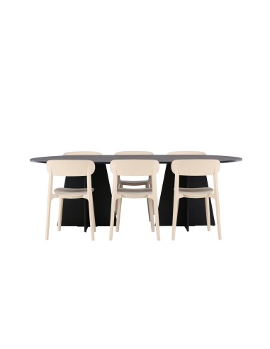 Matgrupp Bootcut med Åstol matstolar, 230 × 115 cm