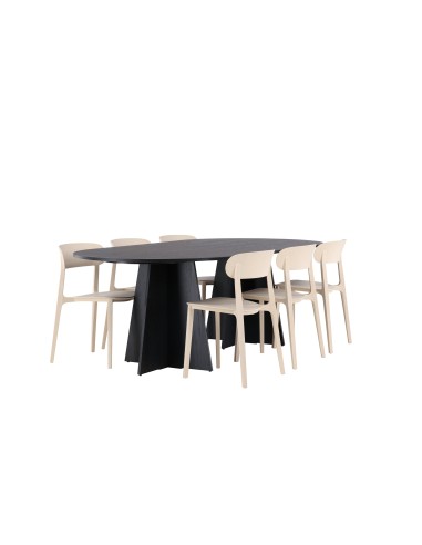 Matgrupp Bootcut med Åstol matstolar, 230 × 115 cm