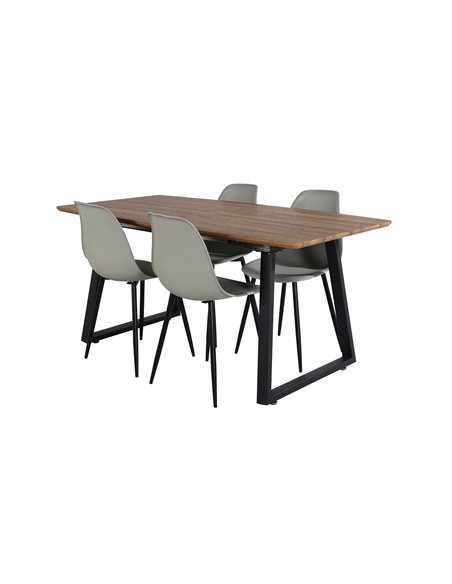 Matgrupp Inca med Polar matstolar, 160 × 85 cm