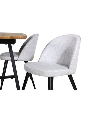 Matgrupp Inca med Velvet matstolar, 160 × 85 cm