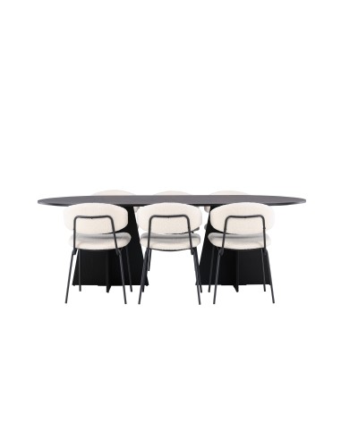 Matgrupp Bootcut med Chico matstolar, 230 × 115 cm