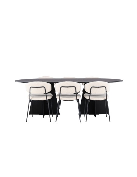 Matgrupp Bootcut med Chico matstolar, 230 × 115 cm