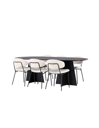Matgrupp Bootcut med Chico matstolar, 230 × 115 cm