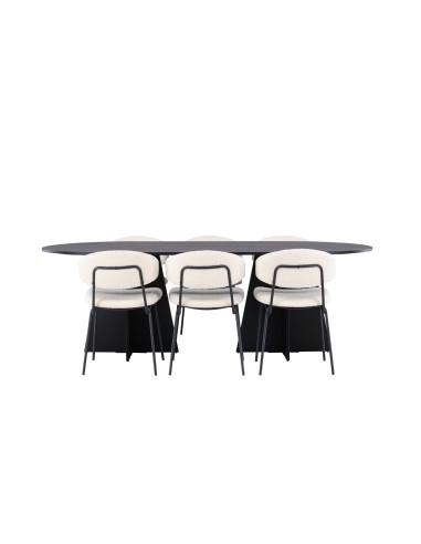 Matgrupp Bootcut med Chico matstolar, 230 × 115 cm