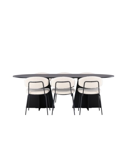 Matgrupp Bootcut med Chico matstolar, 230 × 115 cm