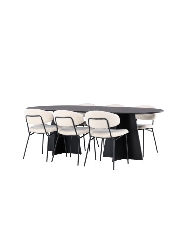 Matgrupp Bootcut med Chico matstolar, 230 × 115 cm