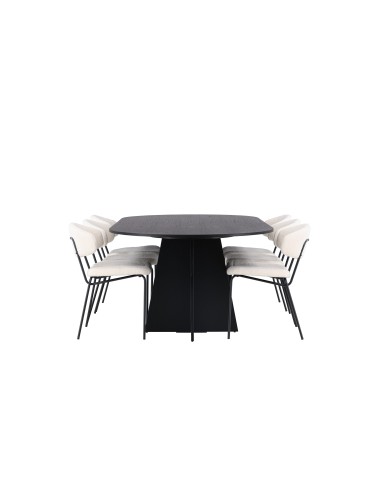 Matgrupp Bootcut med Chico matstolar, 230 × 115 cm