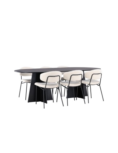 Matgrupp Bootcut med Chico matstolar, 230 × 115 cm