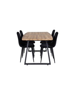 Matgrupp Inca med Polar matstolar, 160 × 85 cm