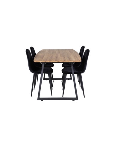 Matgrupp Inca med Polar matstolar, 160 × 85 cm