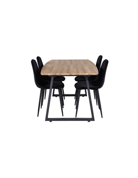 Matgrupp Inca med Polar matstolar, 160 × 85 cm