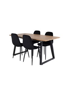 Matgrupp Inca med Polar matstolar, 160 × 85 cm 2